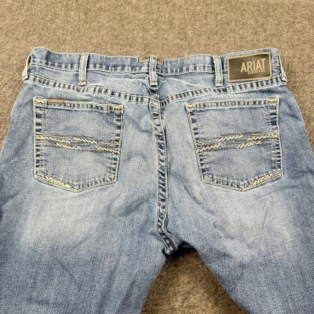 Ariat Rebar M4 Jeans Mens 42x34 Relaxed Boot Cut Workwear Distressed Whiskers - Picture 8 of 9